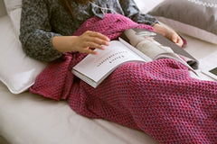 Soft Knitted Mermaid Tail Blanket Crochet Handmade